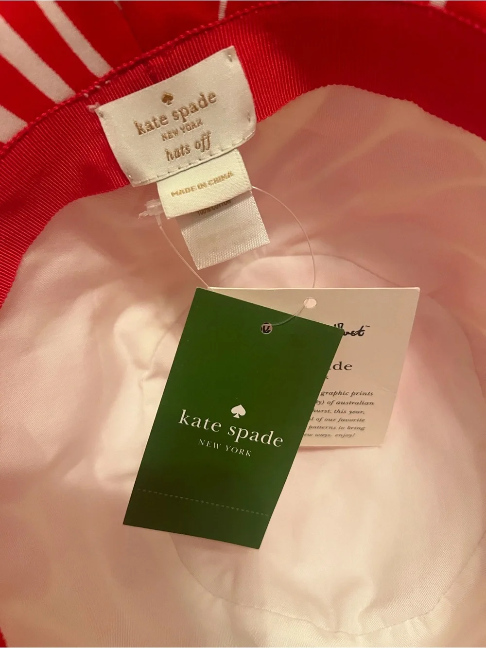 kate spade Red Zebra-Print Bucket Hat for Women
